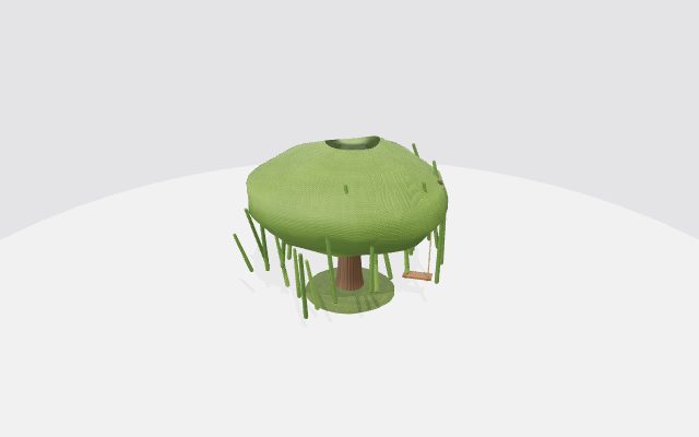 willow tree with wooden swing