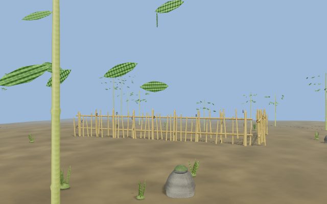 bamboo grove with bamboo fence