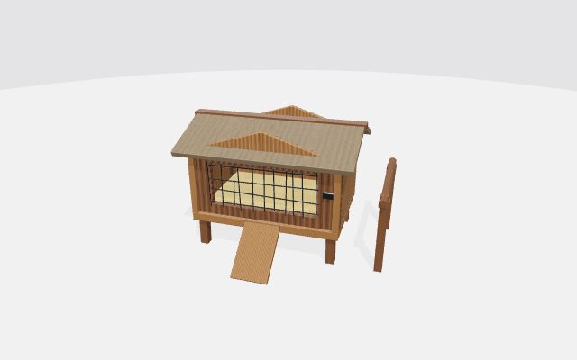 chicken coop with roost