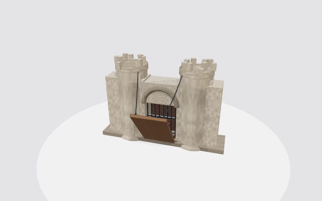 castle gate with drawbridge