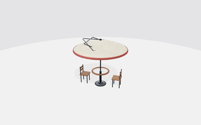 cafe outdoor table with parasol