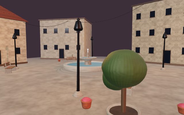 plaza with fountain