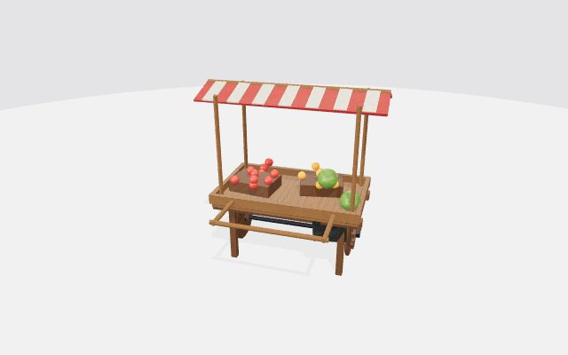 fruit vendor push cart