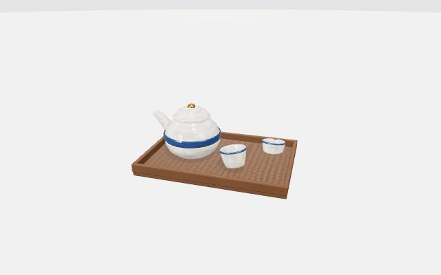 tea kettle set (teapot, cups, tray)