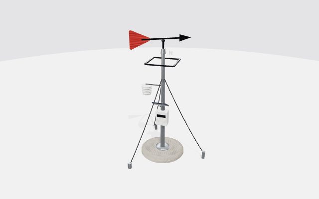 meteorological wind vane mast