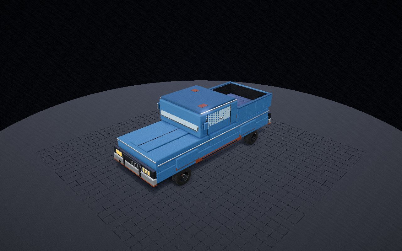 weathered blue pickup truck