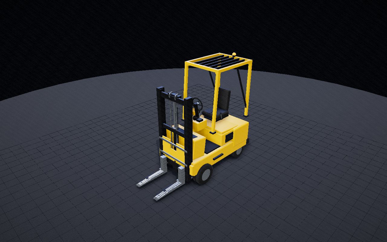 compact yellow forklift