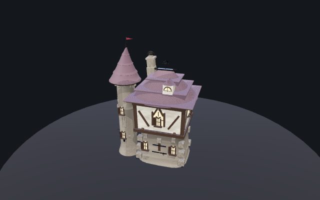 fantasy crooked wizard cottage