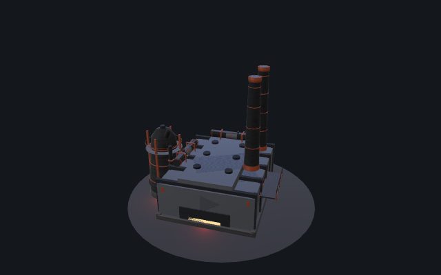 ash covered steel mill